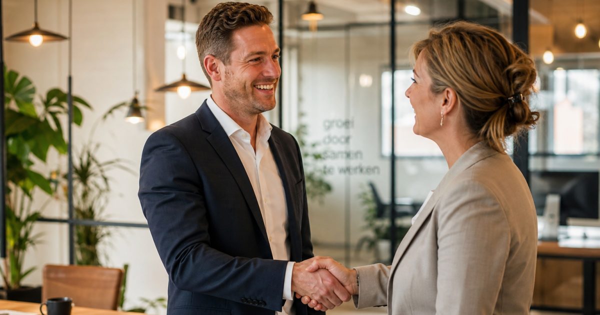 Twee mensen schudden handen als teken van accountability